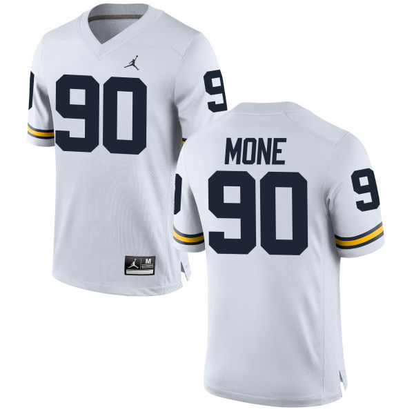 Jordan University of Michigan Football White Custom Game Jersey